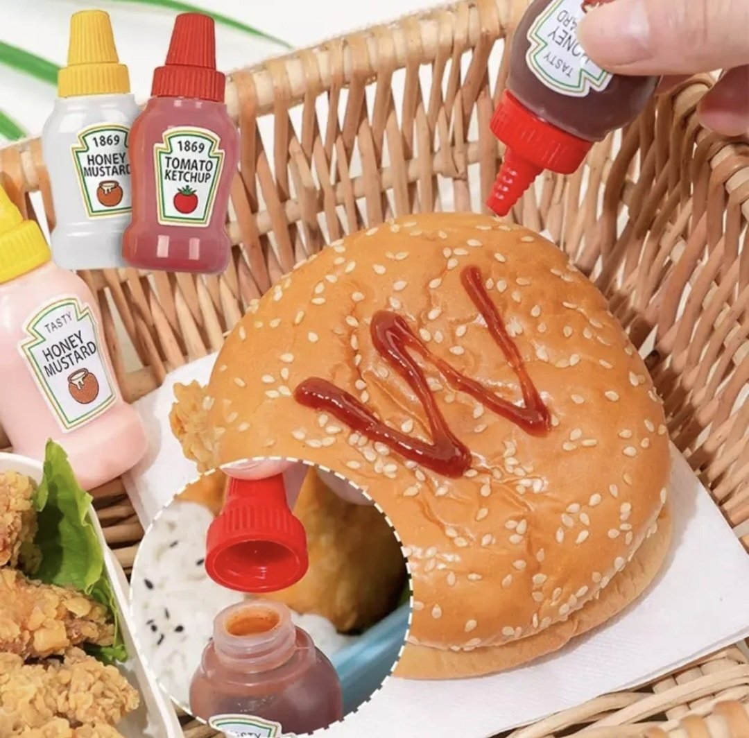 Set 2 botellas pequeñas ketchup y mostaza - Imagen 2