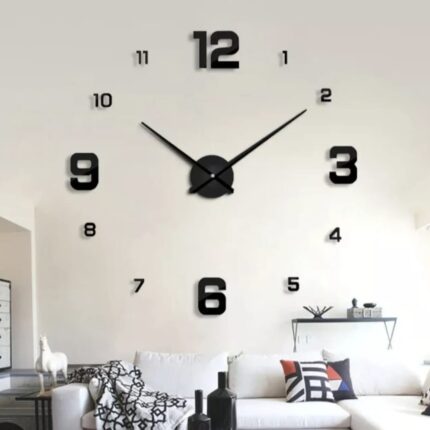 Reloj adhesivo de pared grande con luz